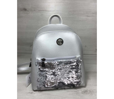 Рюкзак молодіжний «Бонні» з паєтками срібного кольору WeLassie