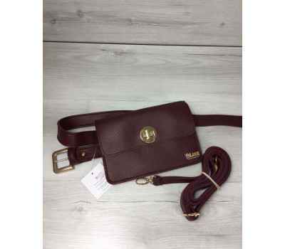 Жіноча сумка на пояс - клатч Арья бордового кольору WeLassie