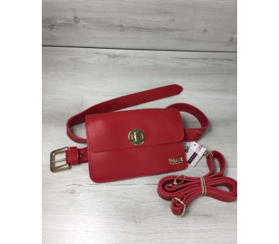Жіноча сумка на пояс - клатч Арья червоного кольору WeLassie