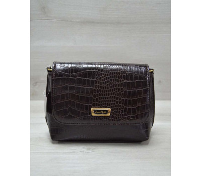 Маленький універсальний жіночий клатч коричневий крокодил WeLassie