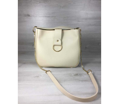 Молодежная женская сумка Ева бежевого цвета WeLassie