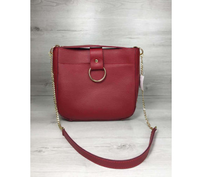Молодежная женская сумка Ева красного цвета WeLassie