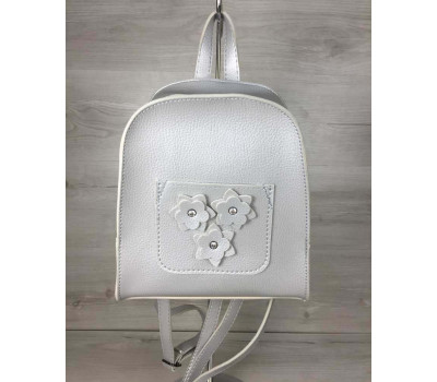 Рюкзак молодіжний Квіти срібного кольору WeLassie