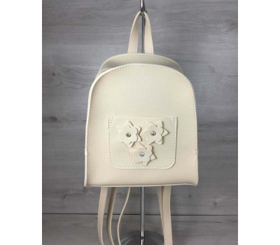 Рюкзак молодіжний Квіти бежевого кольору WeLassie