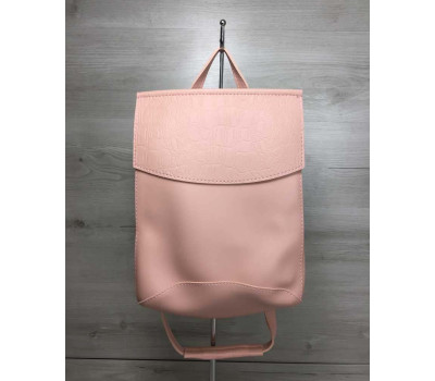 Молодіжний сумка-рюкзак пудрового кольору комбінований WeLassie