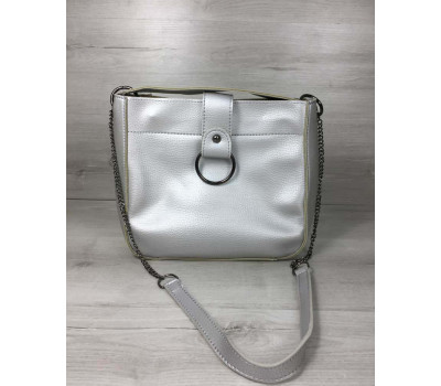 Молодежная женская сумка Ева серебряного цвета (никель) WeLassie