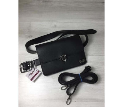 Жіноча сумка на пояс - клатч Арья чорного кольору WeLassie