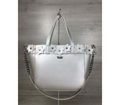 Жіноча сумка Дарина срібного кольору (нікель) WeLassie