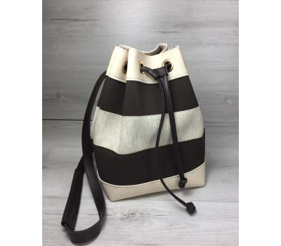 Молодіжний сумка-рюкзак Гумка кавового кольору з бежевим WeLassie