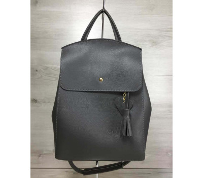 Молодіжний сумка-рюкзак Серце сірого кольору WeLassie