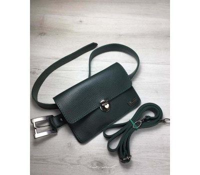 Жіноча сумка на пояс - клатч Арья зеленого кольору WeLassie