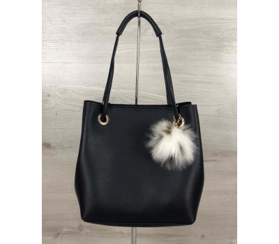 2в1 Молодіжна жіноча сумка Пушок синього кольору WeLassie