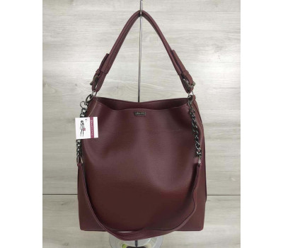 Сумка - ланцюжок бордового кольору (нікель) WeLassie