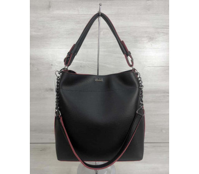 Сумка - ланцюжок чорного з червоним кольору (нікель) WeLassie