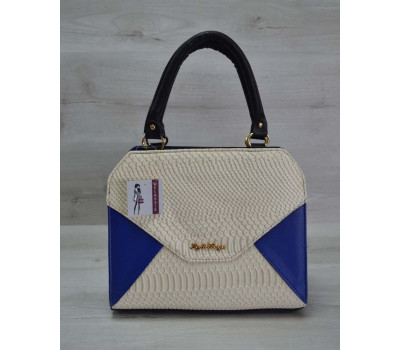 Жіноча сумка Конверт електрик зі вставкою бежева рептилія WeLassie