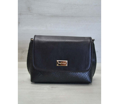 Маленький універсальний жіночий клатч зелена змія з гладким чорним WeLassie