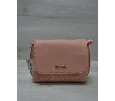 Маленький універсальний жіночий клатч пудрові мережива з пудровим гладким WeLassie