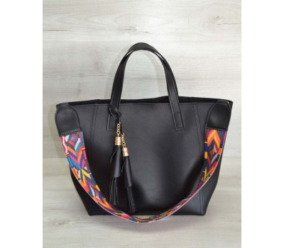 Жіноча сумка з еко-шкіри два в одному чорного кольору WeLassie