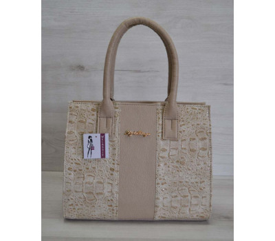 Каркасна жіноча сумка Селін темного бежевого кольору WeLassie