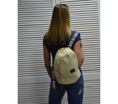Рюкзак молодіжний «Нашивка» бежевого кольору WeLassie