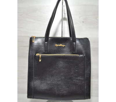 Сумка з накладною кишенею чорного кольору WeLassie