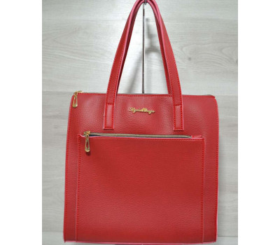 Сумка з накладною кишенею червоного кольору WeLassie