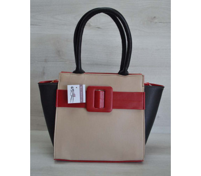 Бита пряжка « Ремінь» червоний ремінь комбінована кави гладкий з гладким чорним WeLassie