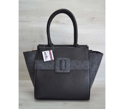 Бита пряжка «Ремінь» сіра змія з гладким чорним WeLassie