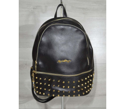 Рюкзак молодіжний «Мішель» з шипами чорного кольору WeLassie