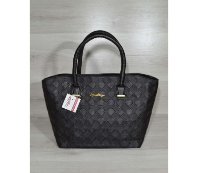 Класична жіноча сумка «Дві змійки “ чорні кубики WeLassie