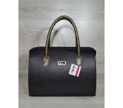 Саквояж чорний з золотими ручками WeLassie