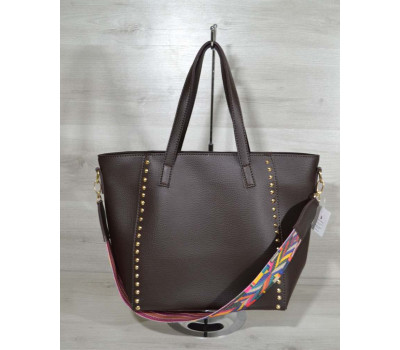 Сумка – яскравий ремінь коричневого кольору WeLassie