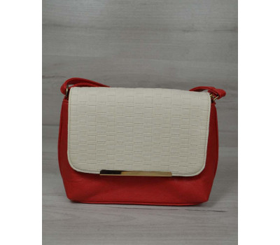 Маленький універсальний жіночий клатч червоного з молочним кольору WeLassie