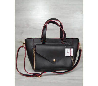 Сумка-клатч чорного кольору з червоним WeLassie