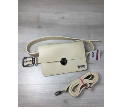 Жіноча сумка на пояс - клатч Арья бежевого кольору WeLassie