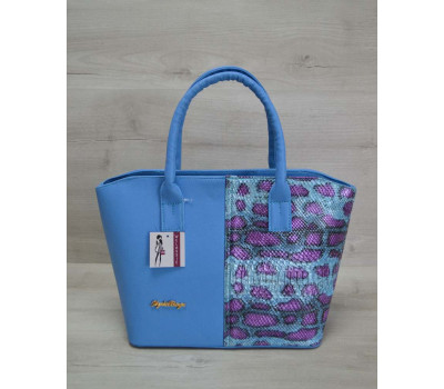 Класична жіноча сумка «Дві змійки» синій, малиновий змія WeLassie