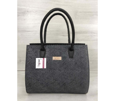 Жіноча сумка Бочонок сіра змія WeLassie