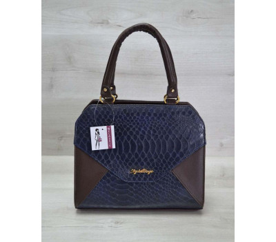 Жіноча сумка Конверт коричнева з синьою коброю WeLassie