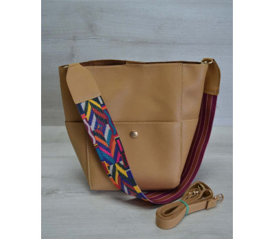 Жіноча сумка з еко-шкіри яскравий ремінь гірчичного кольору WeLassie