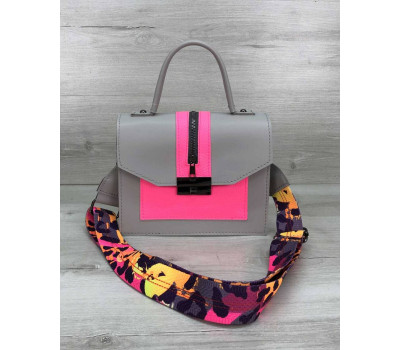 Жіноча сумка Daisy сіра з малиновим WeLassie