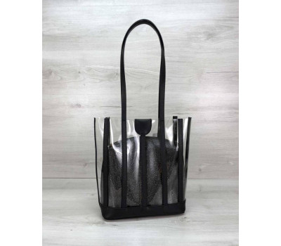 Сумка Ruby силіконова з косметичкою чорний блиск WeLassie