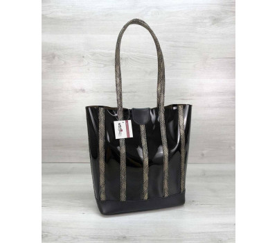 Cумка Ruby черный силикон с золотой косметичкой WeLassie