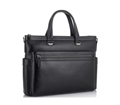 Классическая мужская черная кожаная сумка Tiding Bag SM8-8990-1A