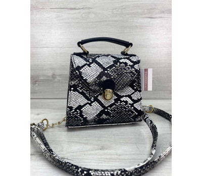 Жіноча сумка «Sam» чорно-біла WeLassie