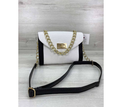 Сумка жіноча «Бэсс» чорно-біла WeLassie