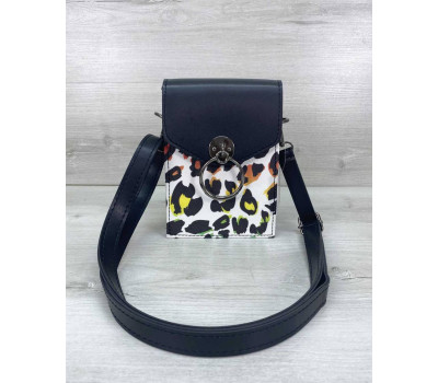 Клатч жіночий «Gina» чорно-білий леопард WeLassie