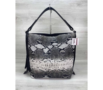 Жіноча сумка «Шеррі» чорно біла WeLassie