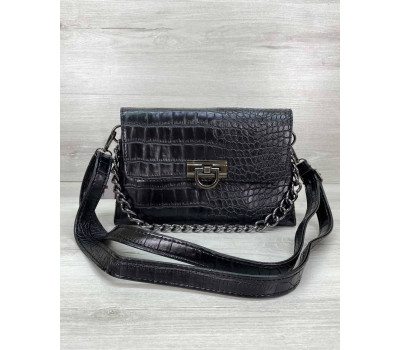 Сумка жіноча «Келлі» чорний кроко WeLassie