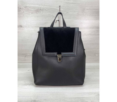 Сумка рюкзак «Луи» с замшем черный WeLassie