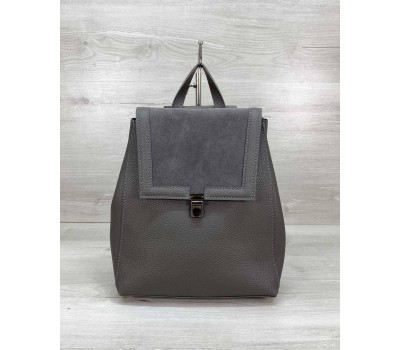 Сумка рюкзак «Луи» с замшем серый WeLassie